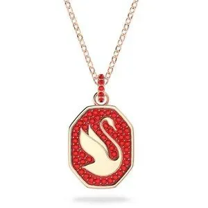 【SWAROVSKI】Iconic Swan Red, gold tone plating ネックレス Swan set, Crystal pearl, Swan, Red, Gold-tone plated | Swarovski